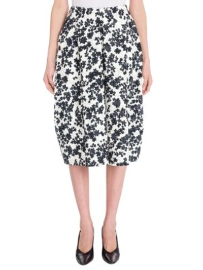 Shop Jil Sander Floral-print Cotton Skirt In Black Floral Print
