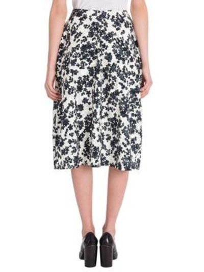 Shop Jil Sander Floral-print Cotton Skirt In Black Floral Print