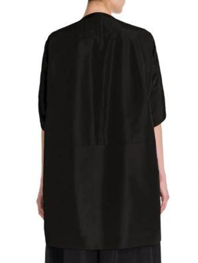 Shop Jil Sander Damasco Silk Faille Jacket In Black