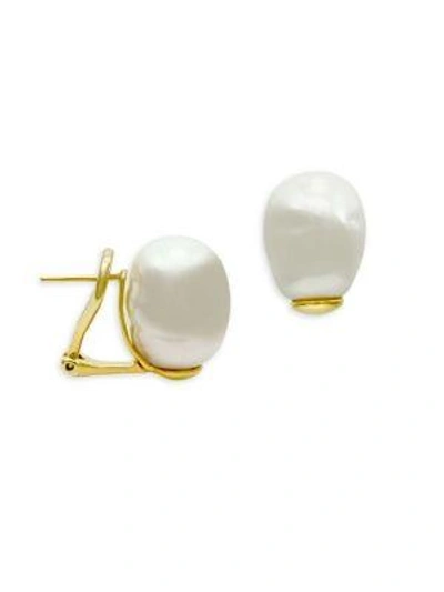 Shop Majorica 14mm White Baroque Pearl Stud Earrings