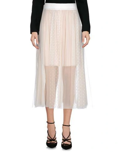 Shop Pinko 3/4 Length Skirts In Ivory