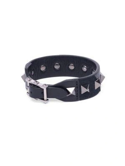 Shop Valentino Diamond Studded Bracelet In Black