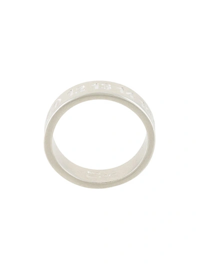 Maison Margiela Logo Embossed Ring - Metallic