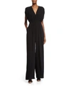 CAMILLA AND MARC CAP-SLEEVE FLOWY WIDE-LEG JUMPSUIT, BLACK