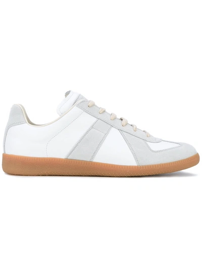 Maison Margiela White Replica Sneakers In 101 White/amber Sole