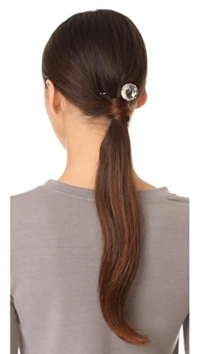 Shop Marc Jacobs Strass Hair Bobby Pin In Crystal/antique Silver