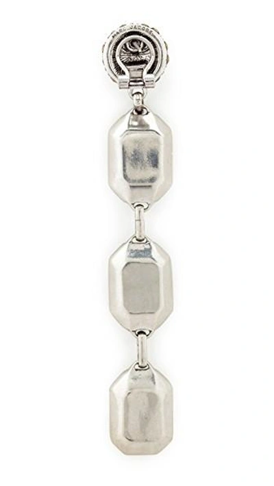 Shop Marc Jacobs Stone Dangle Earrings In Crystal/antique Silver