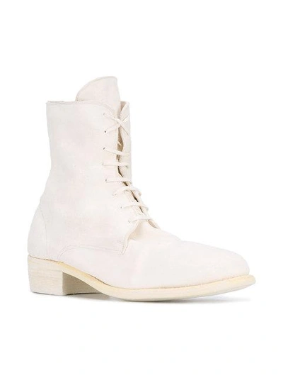 Shop Guidi Lace-up Boots In White
