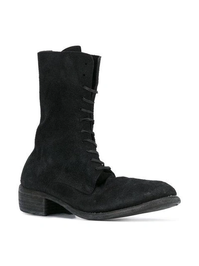 Shop Guidi Lace-up Boots In Black