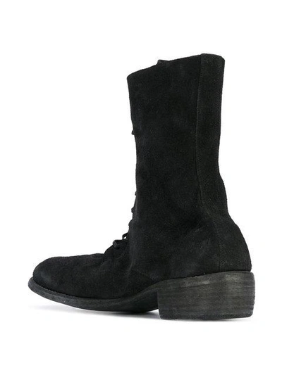 Shop Guidi Lace-up Boots In Black