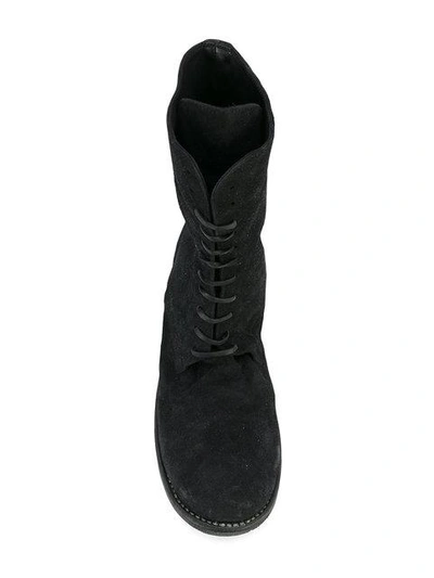 Shop Guidi Lace-up Boots In Black