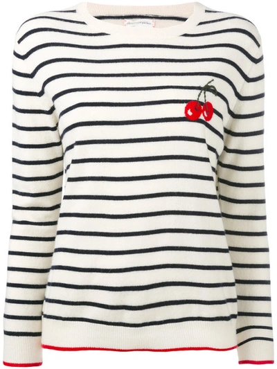 Chinti & Parker Cherry Breton Striped Cashmere Sweater In Cream/multi