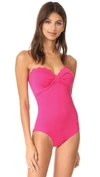 Kate Spade Scalloped Bandeau One Piece In Tagine Pink