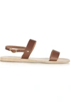 Ancient Greek Sandals Brown Clio Dual Strap Leather Sandals In Brown