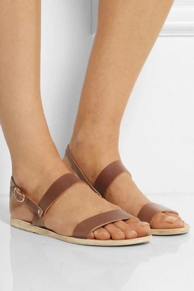 Shop Ancient Greek Sandals Clio Leather Sandals In Brown