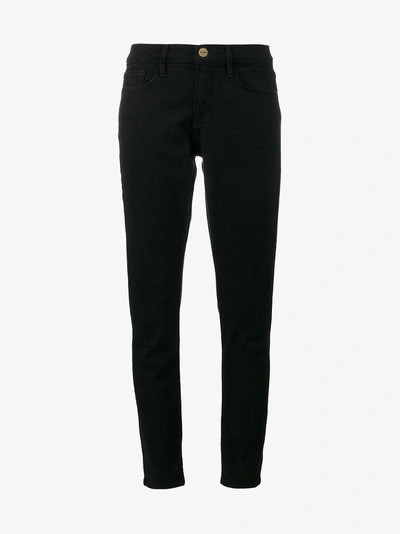 Shop Frame Denim Le Garcon Black Mid Rise Skinny Jeans