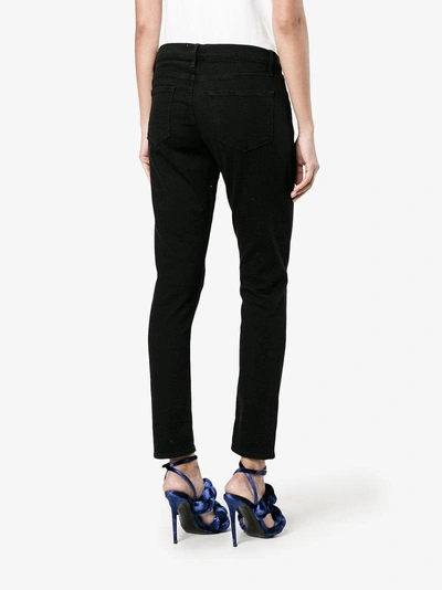 Shop Frame Denim Le Garcon Black Mid Rise Skinny Jeans