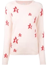 Chinti & Parker 3d Star Cashmere Sweater In Blush/cherry/coral