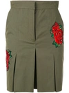 EACH X OTHER rose embroidered khaki shorts,机洗