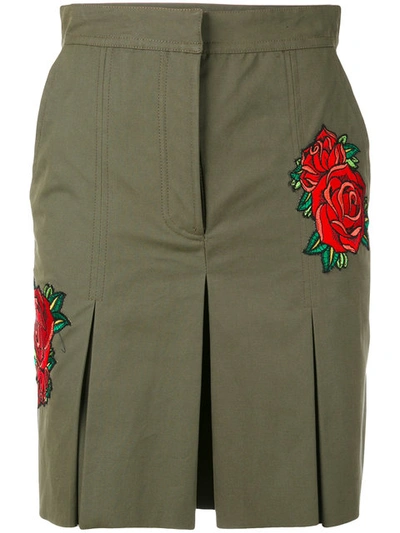 Each X Other Rose Embroidered Khaki Shorts