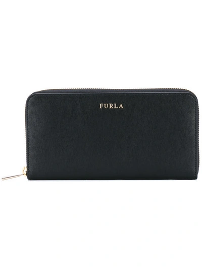 Furla Classic Zip Around Wallet In Black