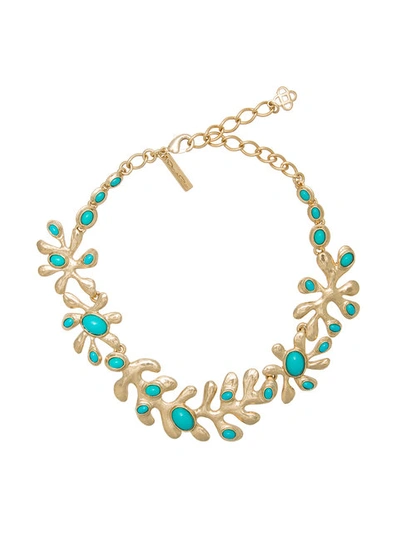Oscar De La Renta Woman Sea Tangle Gold-plated Resin Necklace Gold