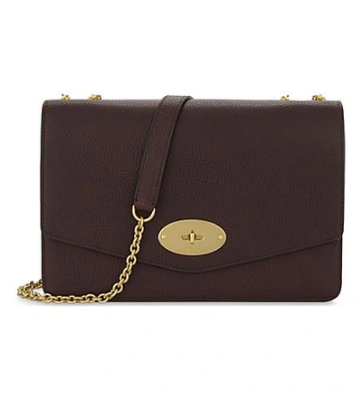 Shop Mulberry Darley Large Grained Leather Cross-body Bag In Oxblood