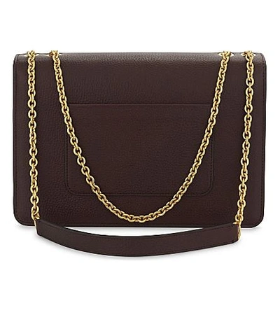 Shop Mulberry Darley Large Grained Leather Cross-body Bag In Oxblood