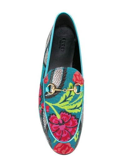 Shop Gucci Jordaan Floral Jacquard Loafers