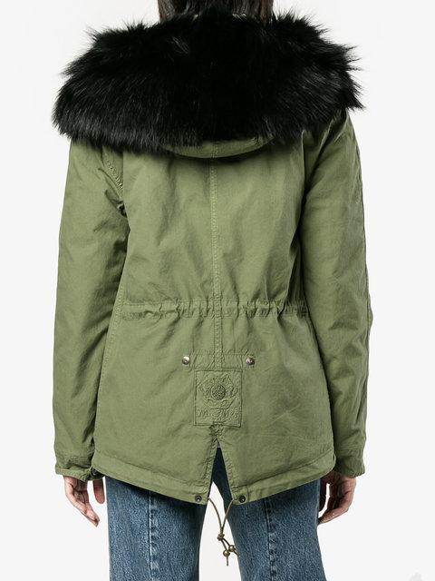 Mr & Mrs Italy Rabbit And Raccoon Fur Lined Jacket In Green | ModeSens