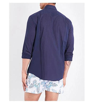 Shop Vilebrequin Caracal Cotton-voile Shirt In Navy