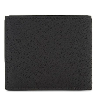Shop Versace Medusa Leather Billfold Wallet In Black Gold