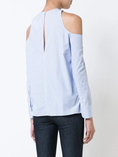 Shop Rag & Bone Striped Cold Shoulder Top In Blue