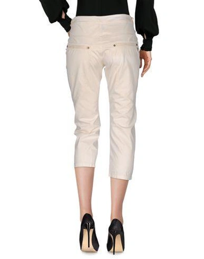Shop Dondup Cropped Pants & Culottes In Ivory