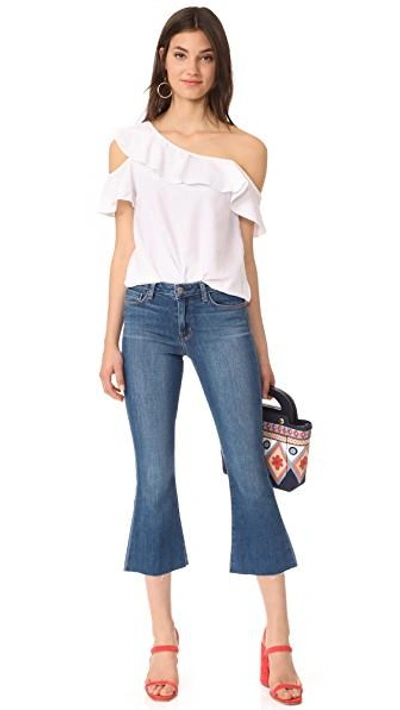 Shop L Agence Sophia High Rise Crop Jeans In Authentique