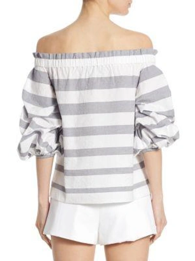 Shop Alexis Juneau Off-the-shoulder Top In Blue