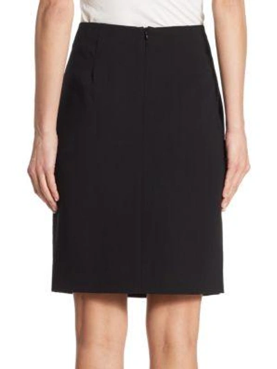 Shop Akris Classic Pencil Skirt In Black