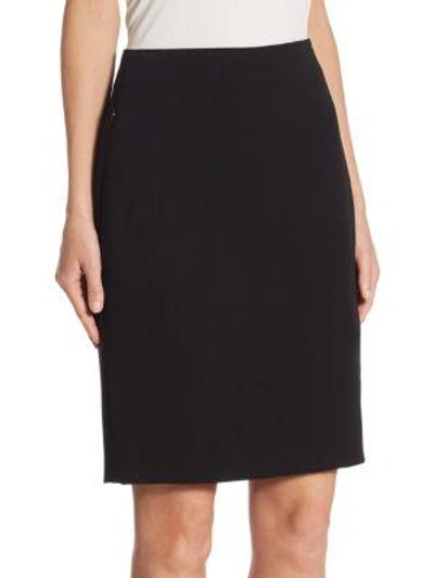 Shop Akris Classic Pencil Skirt In Black