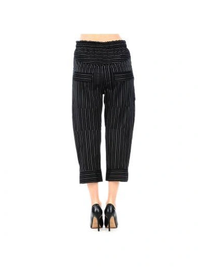 Shop Isabel Marant "shantel" Striped Cropped Pants" In Black