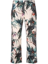 PS BY PAUL SMITH PS BY PAUL SMITH - TROPICAL PRINT CROPPED TROUSERS ,PSXP046T6556212109522