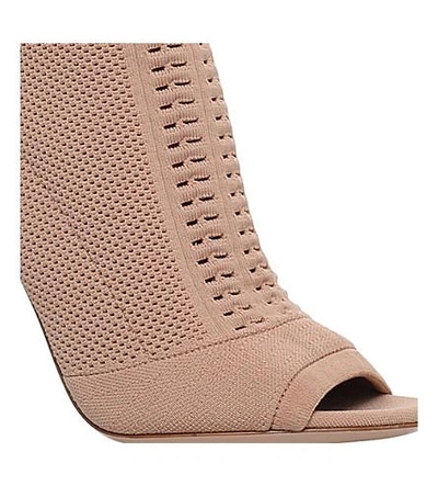 Shop Gianvito Rossi Vires Perforated Ankle Boots In Nude