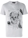 Alexander Mcqueen London Map-print Cotton T-shirt In Grey