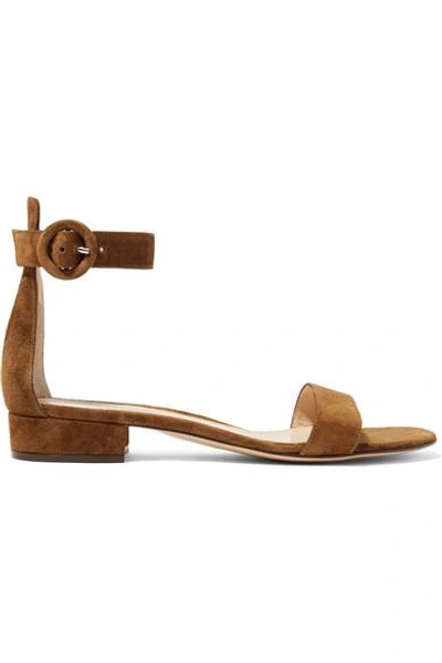 Shop Gianvito Rossi Versilia 20 Suede Sandals In Brown