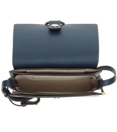 Shop Chloé Faye Small Suede And Leather Shoulder Bag In Majolica Llue