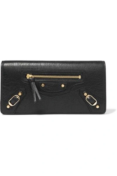 Shop Balenciaga Textured-leather Wallet