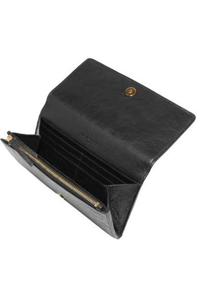 Shop Balenciaga Textured-leather Wallet