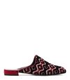 Stuart Weitzman The Pipemulearky Slide In Rosso Woven Fabric