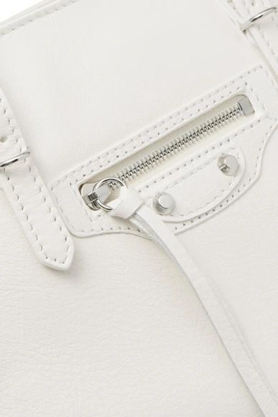 Shop Balenciaga Papier A6 Textured-leather Tote In White
