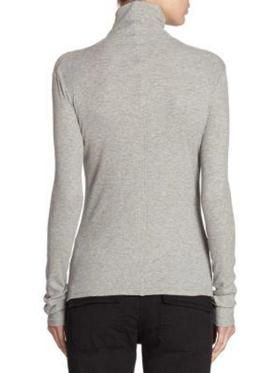 Shop Vince Turtleneck Top In Heather Grey