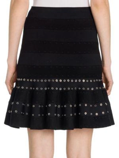 Shop Alexander Mcqueen Ruffled Eyelet Skirt In Black